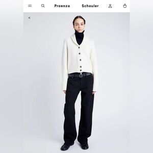 Proenza Schouler White Label Lou Cardigan in wool- off white